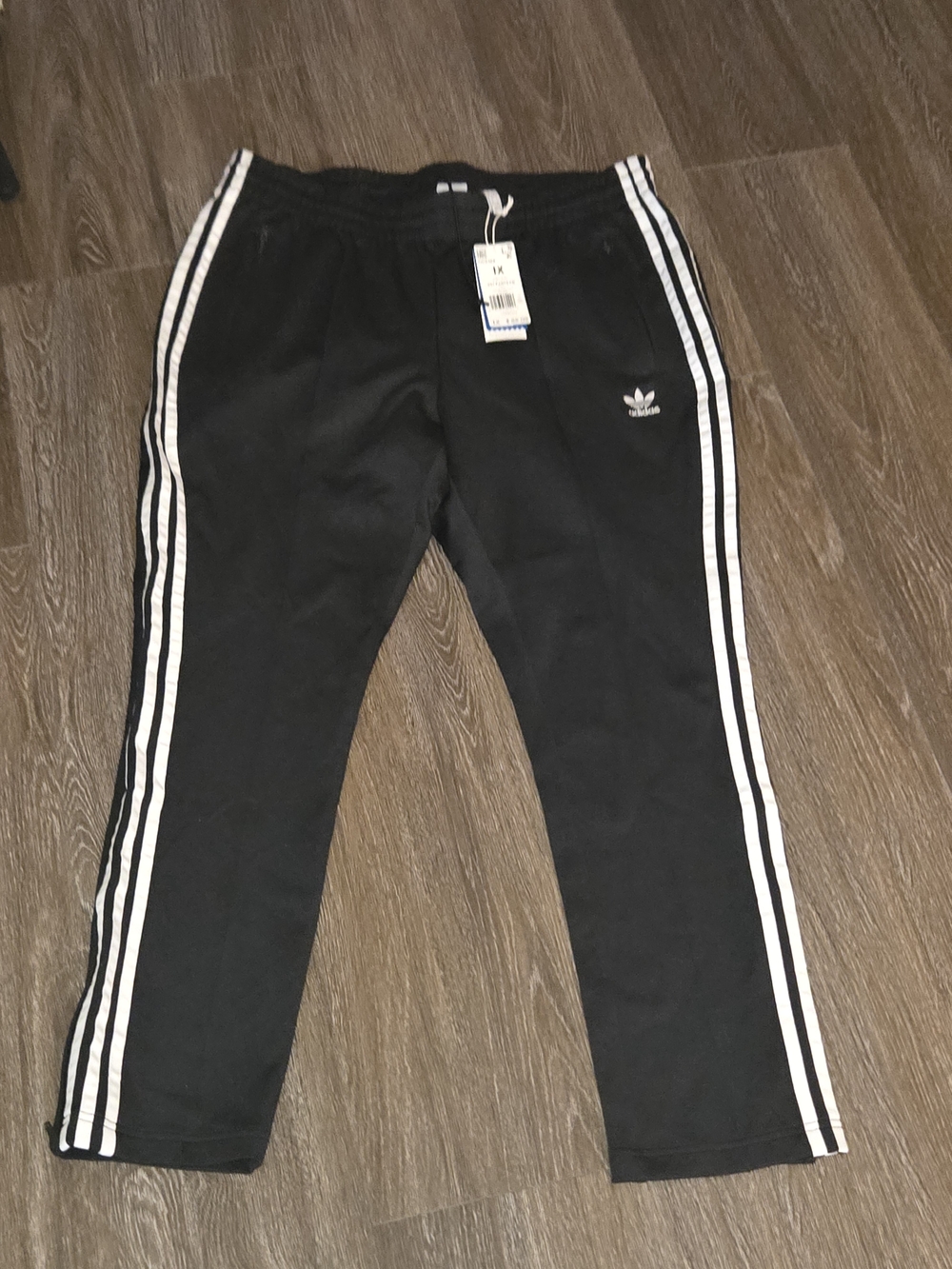 adidas Black Track Pants with White Triple Stripes